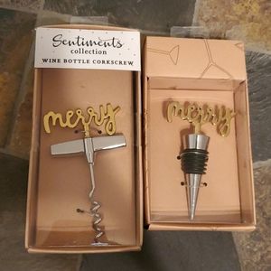 "Merry" bottle topper and corkscrew